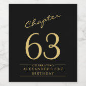 エイジ誕生日ブラック金ゴールド ワインラベル (シングルラベル)