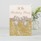 エイジ誕生日金ゴールドグリッターダイヤモンドボウ 招待状 (スタンド正面)