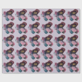 エイジ金ゴールドブルーラベンダーパープルアジサイのギフト ラッピングペーパー (フラット)