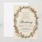 エイジ開花オーバル結婚フローラ 招待状 (正面/裏面)