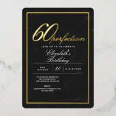 エイジ・トゥ・パーフェクト・カクテル60th誕生日パーティーF 箔招待状 (正面)