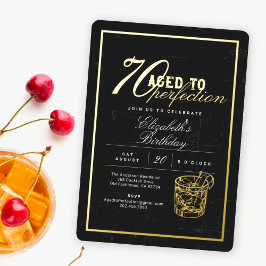 エイジ・トゥ・パーフェクト・カクテル70th誕生日パーティー 箔招待状