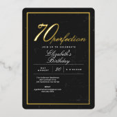 エイジ・トゥ・パーフェクト・カクテル70th誕生日パーティー 箔招待状 (正面)