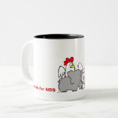 エイズのマグのための動物 ツートーンマグカップ (正面左)