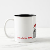 エイズのマグのための動物 ツートーンマグカップ (左)