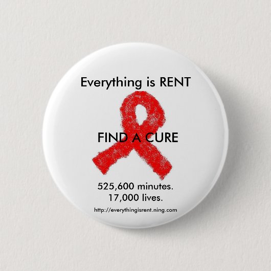 エイズの認識度ボタン 缶バッジ (正面)