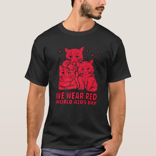 エイズ啓発TシャツリボンHIVエイズ啓発楽しい Tシャツ (正面)