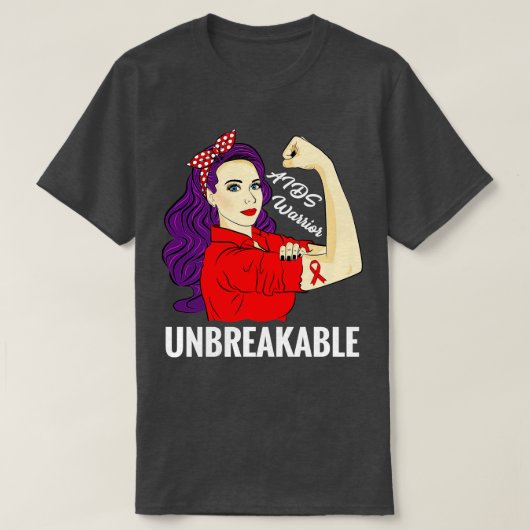 エイズ認識度HIV感染戦士の破れない Tシャツ (デザイン正面)