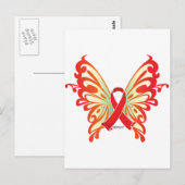 エイズ リボン バタフライ ポストカード (正面/裏面)