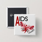 エイズ/HIVの蝶3認識度 缶バッジ (正面&裏面)