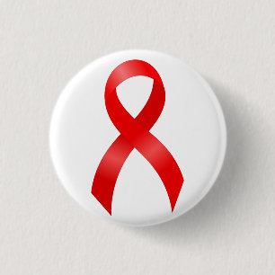 エイズ HIV の心臓病 の打撃 の赤いリボン 缶バッジ