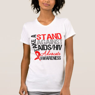 エイズHIVに対する立場を取って下さい Tシャツ