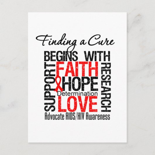 エイズHIVの治療法を見つける ポストカード (正面)