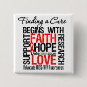 エイズHIVの治療法を見つける 缶バッジ (正面)