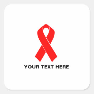 エイズHIVの認識度の赤のリボン スクエアシール