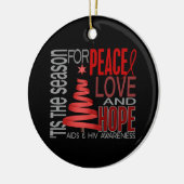 エイズHIVクリスマス1オーナメント セラミックオーナメント (左)