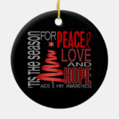 エイズHIVクリスマス1オーナメント セラミックオーナメント (裏面)