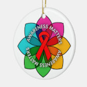 エイズHIV認識度問題花びら セラミックオーナメント (左)