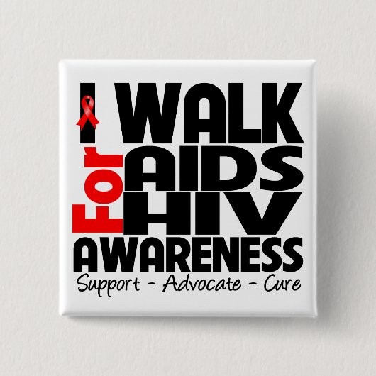 エイズHIV認識度 缶バッジ (正面)