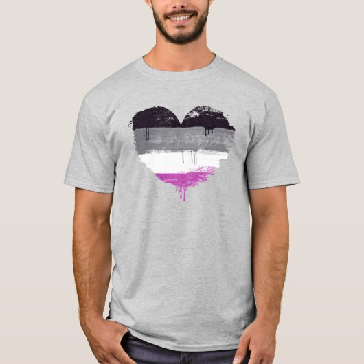 エイセクシャルハートプライドTシャツ Tシャツ (正面)