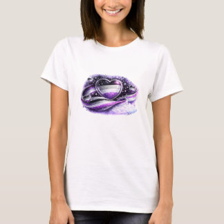 エイセクシャルプライド銀河ハートTシャツデザイン Tシャツ