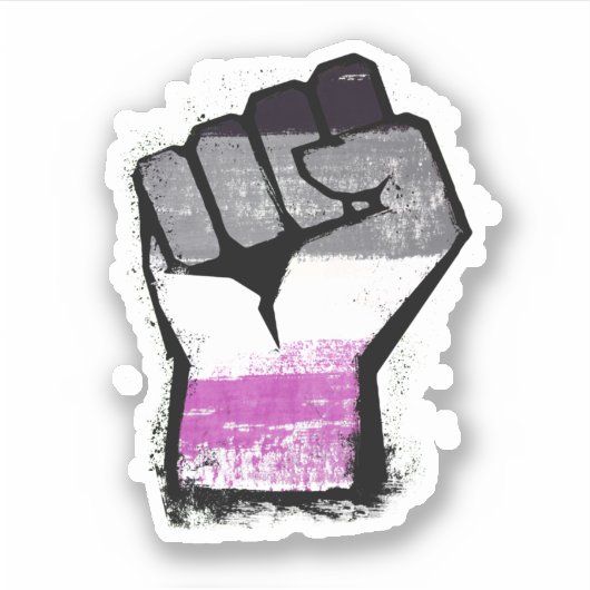 エイセクシャル抗議フィスト シール (正面)