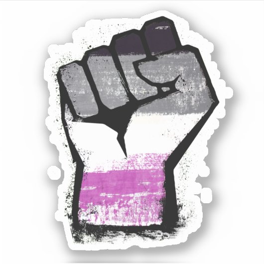エイセクシャル抗議フィスト シール (正面)