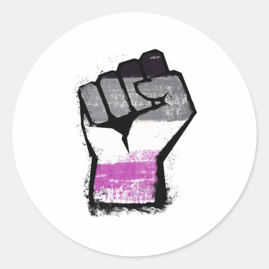 エイセクシャル抗議フィスト ラウンドシール (正面)