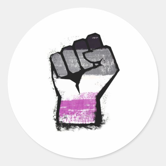 エイセクシャル抗議フィスト ラウンドシール (正面)