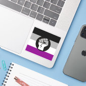 エイセクシャル抗議旗 シール (ノートパソコンとiPhone)