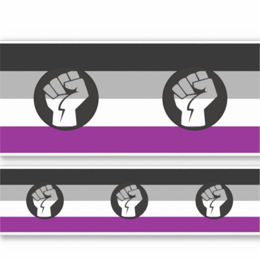 エイセクシャル抗議旗 シール (正面)