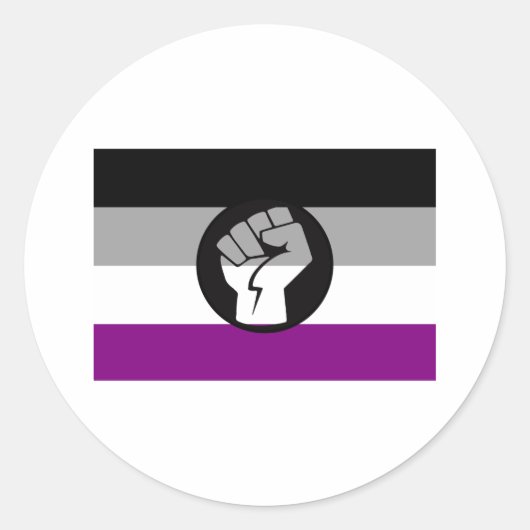 エイセクシャル抗議旗 ラウンドシール (正面)