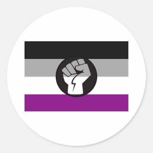エイセクシャル抗議旗 ラウンドシール (正面)