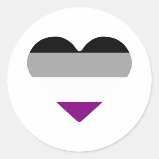 エイセクシャル プライド ハート ラウンドシール (正面)
