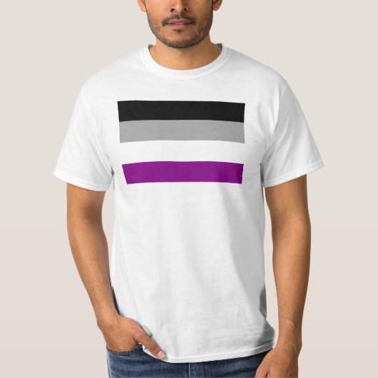 エイセクシャル・プライド・フラグ Tシャツ (正面)
