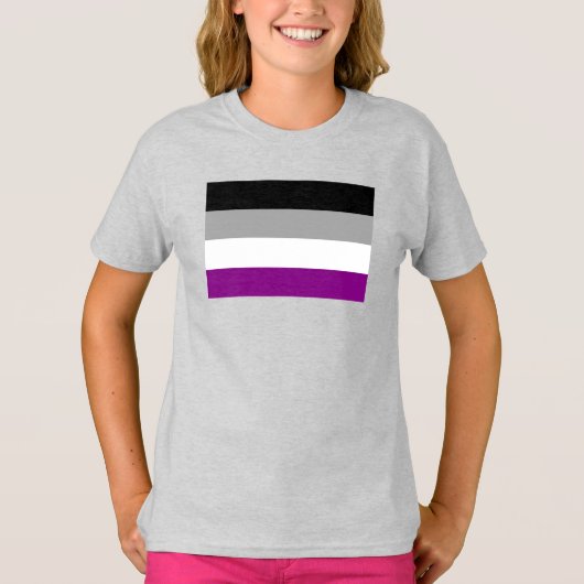 エイセクシャル・プライド・フラグ Tシャツ (正面)