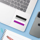 エイセクシャル・プライド・フラッグ シール (ノートパソコンとiPhone)