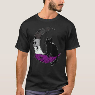 エイセクシャル 月 宇宙 猫 LGBT ゲイ フェスティバル プライド ウィット Tシャツ