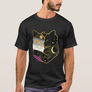 エイセクシャル 猫 ハート エイス プライド フラッグ LGBT デミセクシャル G Tシャツ