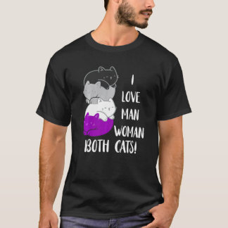 エイセクシャル 猫 好きな人 女性 エイス キティ 無性愛 Tシャツ