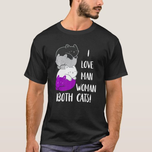 エイセクシャル 猫 好きな人 女性 エイス キティ 無性愛 Tシャツ (正面)