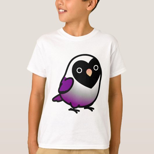 エイセクシャル LGBT+ プライド ラブバード Tシャツ (正面)