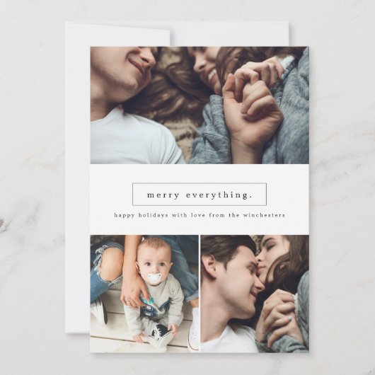エイチメリーングスリーフォトコラージュホリデーカード シーズンカード (正面)