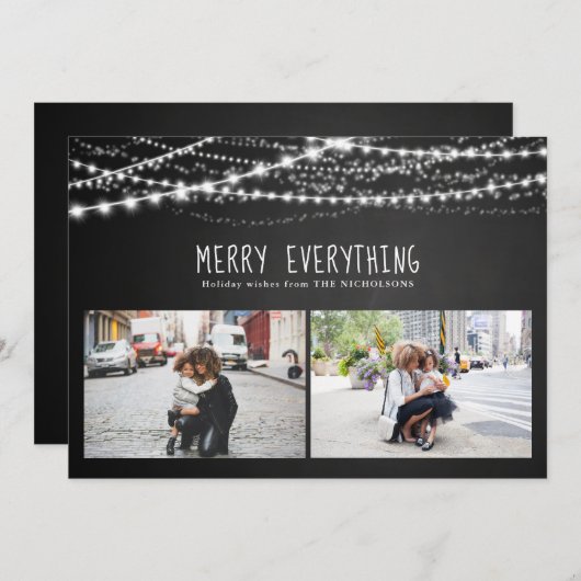 エイチメリーングタイポグラフィホリデーフォト シーズンカード (正面/裏面)