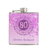 エイティッド&ピンクグリッター&ドリンク引用文 フラスク (正面)