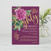 エイティ・アンド・ファビュラス ピンク ピオニー 誕生日 招待状 (スタンド正面)