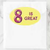 エイトはパフ素晴らしィーバルーン文字誕生日 楕円形シール (バッグ)