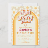 エイトグルーヴィー年8番目の誕生日招待状 | レトロ 招待状 (正面)