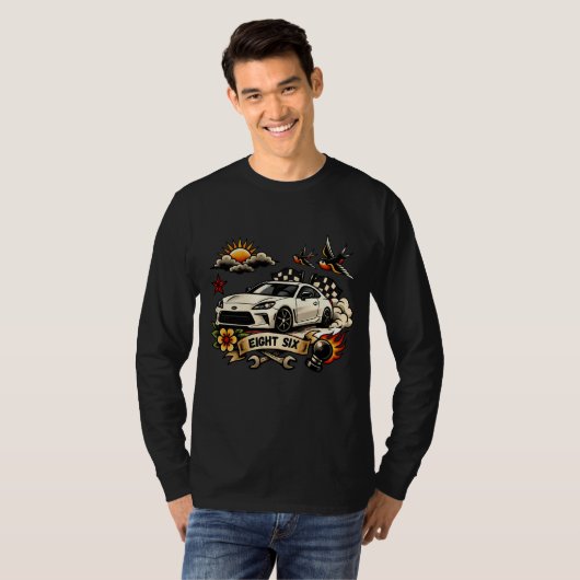 エイトシックス ロングスリーブ - ハウズオブハチ Tシャツ (正面フル)