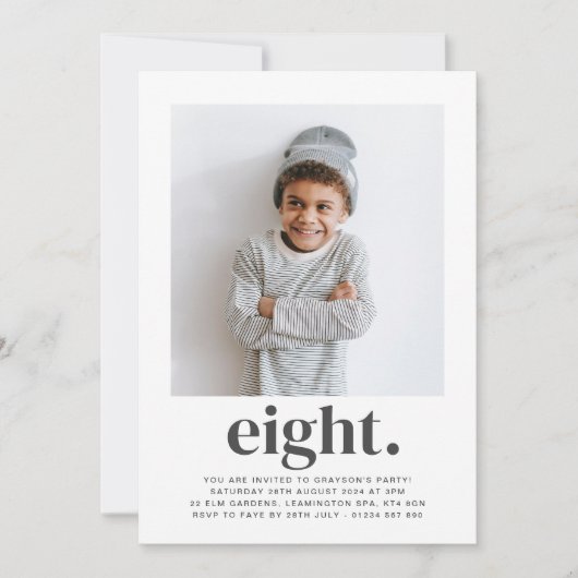 エイトスクエアフォトファースト誕生日招待状 招待状 (正面)